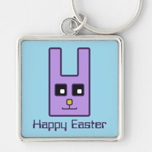 Square Easter Bunny Sleutelhanger