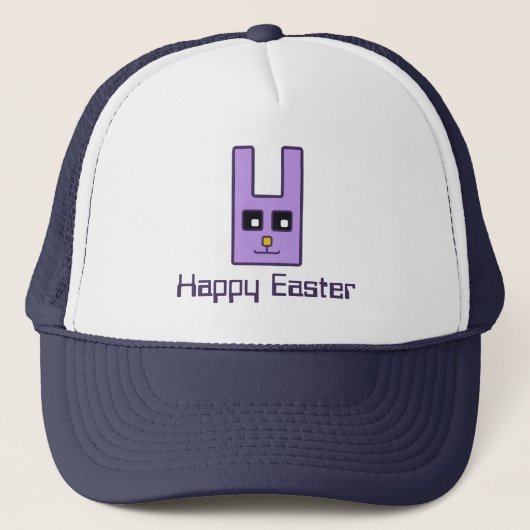 Square Easter Bunny Trucker Hat Trucker Pet (Voorkant)