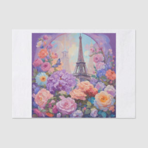 Square Eiffel Tower Pastel Decoupage Papier