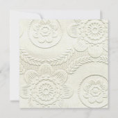 Square Elegant Embossed Design Wedding Invitation Kaart (Achterkant)
