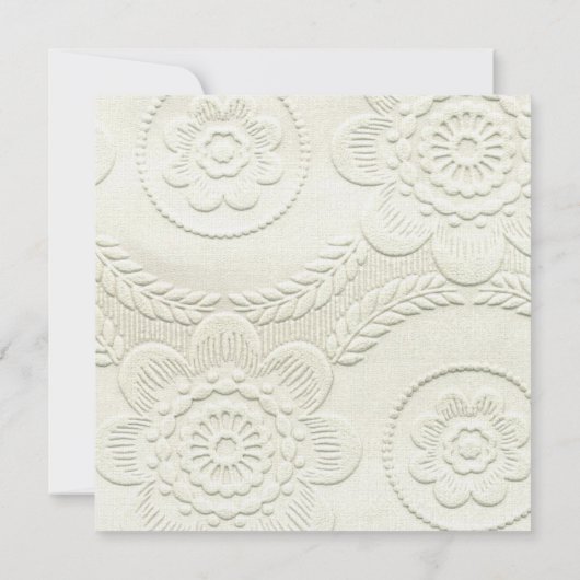 Square Elegant Embossed Design Wedding Invitation Kaart (Achterkant)