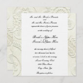 Square Elegant Embossed Design Wedding Invitation Kaart (Voorkant / Achterkant)