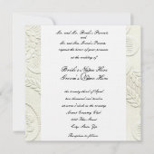 Square Elegant Embossed Design Wedding Invitation Kaart (Voorkant)