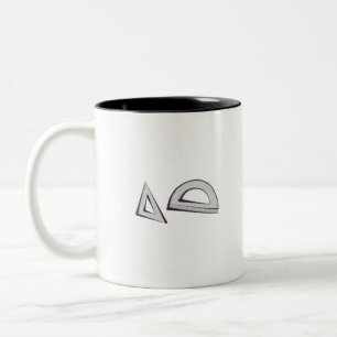 Square en Protractor Tweekleurige Koffiemok