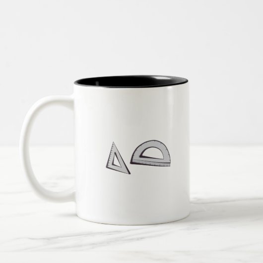Square en Protractor Tweekleurige Koffiemok (Links)