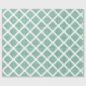 Square Endless Knot in Green and Aqua Cadeaupapier (Vlak)