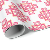 Square Endless Knot in Pink and Orange Cadeaupapier (Rol Hoek)