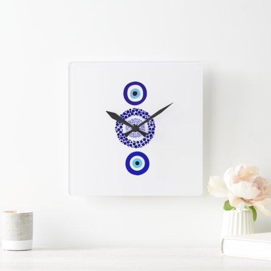 Square Evil Eye wandklok (Huis)
