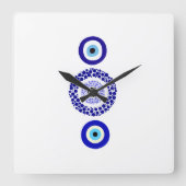 Square Evil Eye wandklok (Voorkant)