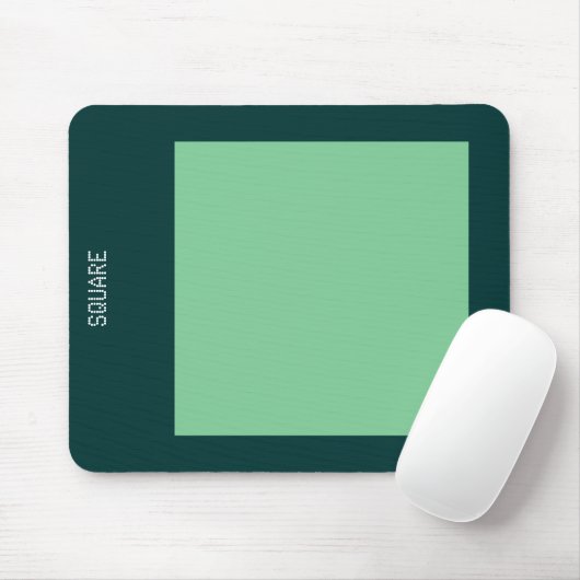 Square - Faded Green en Dk Green Muismat (Met muis)