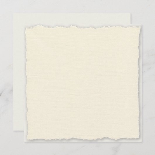 Square Faux Deckle Wedding Sjabloon Kaart (Voorkant / Achterkant)