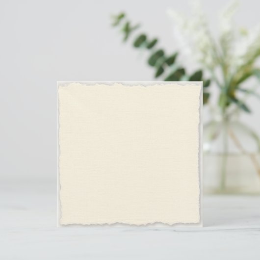 Square Faux Deckle Wedding Sjabloon Kaart (Staand voorkant)