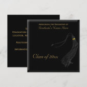 Square Faux Mortarboard Afstuderen Kaart (Voorkant / Achterkant)