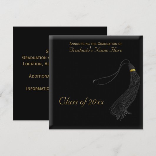 Square Faux Mortarboard Afstuderen Kaart (Voorkant / Achterkant)