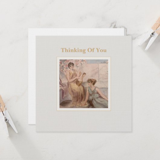 Square Flat Greeting Card | Classical Art Thinking Kaart (Voorkant / Achterkant in situ)