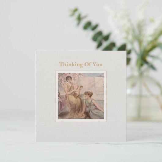 Square Flat Greeting Card | Classical Art Thinking Kaart (Staand voorkant)