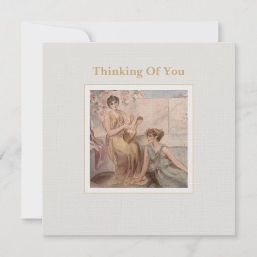 Square Flat Greeting Card | Classical Art Thinking Kaart (Voorkant)