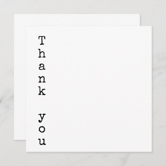 Square Flat Hartelijk dank Bedankkaart (Voorkant / Achterkant)