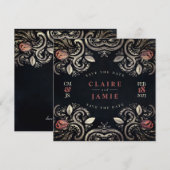 SQUARE FLAT INVITATION, 'Rustic Roos - Moulin Rou, Feestdagenkaart (Voorkant / Achterkant)