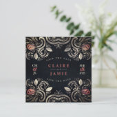 SQUARE FLAT INVITATION, 'Rustic Roos - Moulin Rou, Feestdagenkaart (Staand voorkant)