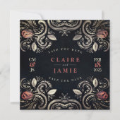 SQUARE FLAT INVITATION, 'Rustic Roos - Moulin Rou, Feestdagenkaart (Voorkant)