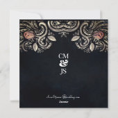 SQUARE FLAT INVITATION, 'Rustic Roos - Moulin Rou, Feestdagenkaart (Achterkant)