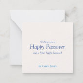 Square Flat Passover Holiday Kaart Notitiekaartje (Achterkant)