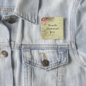 Square  Floral Bridesmaid Button (In situ)