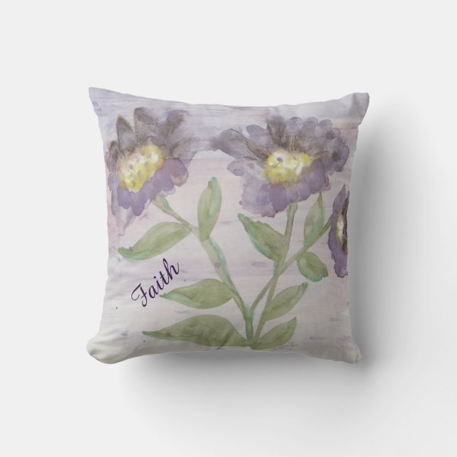 Square Floral Faith Pillow Kussen (Voorkant)