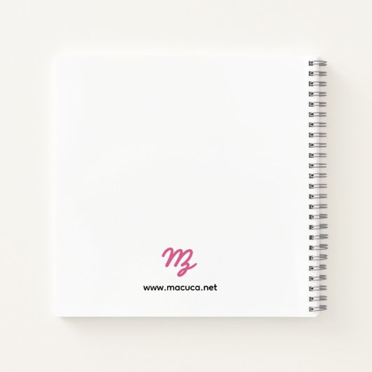 Square floral hearts mandala notebook notitieboek (Achterkant)