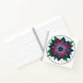 Square floral hearts mandala notebook notitieboek (Binnen)