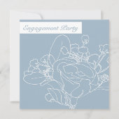 Square Floral Invitation (Diamond Blue) Kaart (Voorkant)