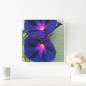 Square Floral Wall Clock Vierkante Klok (Huis)