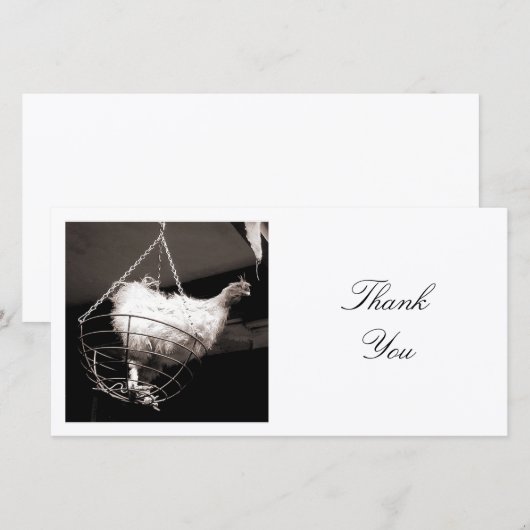 Square foto - Chicken in the Basket Bedankkaart (Voorkant / Achterkant)