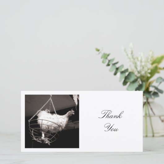 Square foto - Chicken in the Basket Bedankkaart (Staand voorkant)