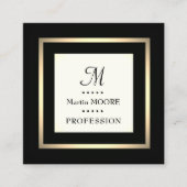 Square framed elegant classant luxe monogram vierkante visitekaartje (Voorkant)