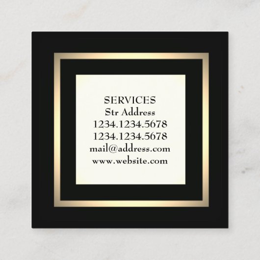 Square framed elegant classant luxe monogram vierkante visitekaartje (Achterkant)