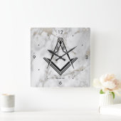 Square Freemason Wall Clock | Uniek Masonic Gifts Vierkante Klok (Huis)
