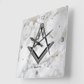 Square Freemason Wall Clock | Uniek Masonic Gifts Vierkante Klok (Hoek)