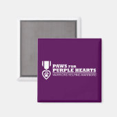 Square Fridge Magnet Button - Paarse witte Logo (Voorkant / Achterkant)