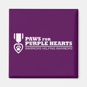 Square Fridge Magnet Button - Paarse witte Logo