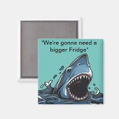 "Square fridge magnet met Great white shark (Voorkant / Achterkant)