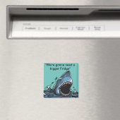 "Square fridge magnet met Great white shark (Insitu (Vaatwasser))