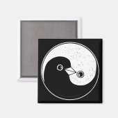 Square Fridge Magnet met YinYang-vredesduiken. (Voorkant / Achterkant)