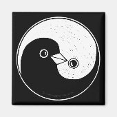 Square Fridge Magnet met YinYang-vredesduiken. (Voorkant)