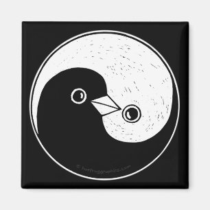 Square Fridge Magnet met YinYang-vredesduiken.