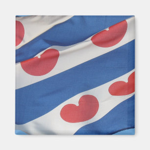 Square Frisian Flag (Fryslan) Fridge Magnet