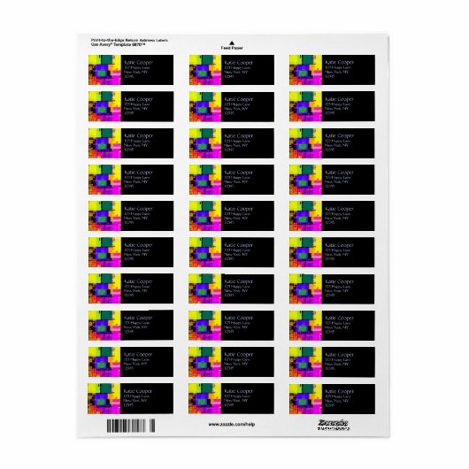 Square Geometric Multicolored Patter Etiket (Full Sheet)