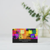 Square Geometric Multicolored Pattern Visitekaartje (Staand voorkant)