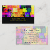 Square Geometric Multicolored Pattern Visitekaartje (Voorkant / Achterkant)